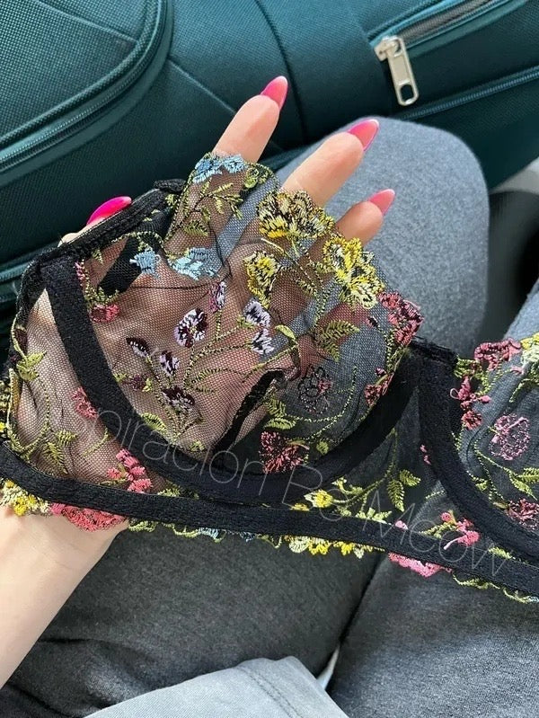 Conjunto Bordado Negro Oasis - Be Meow - Conjuntos