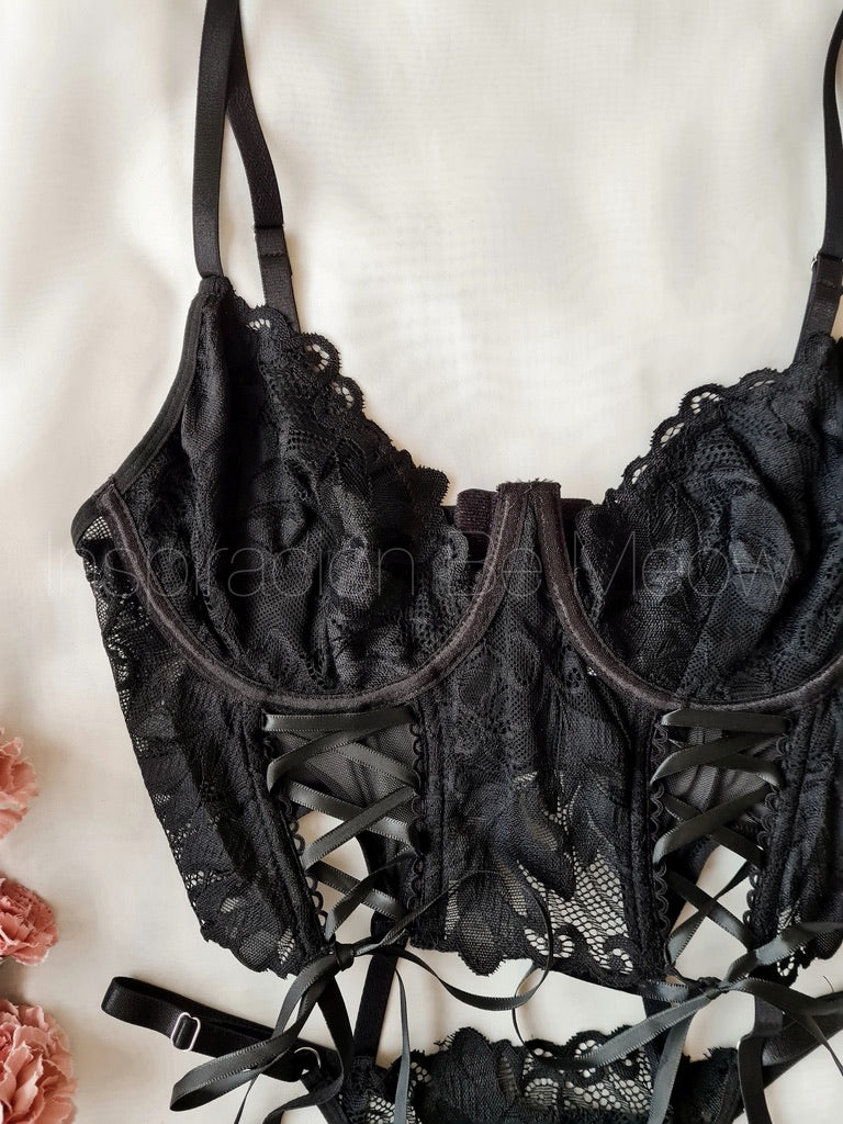 Conjunto Bella Corset Negro - Be Meow - Conjuntos