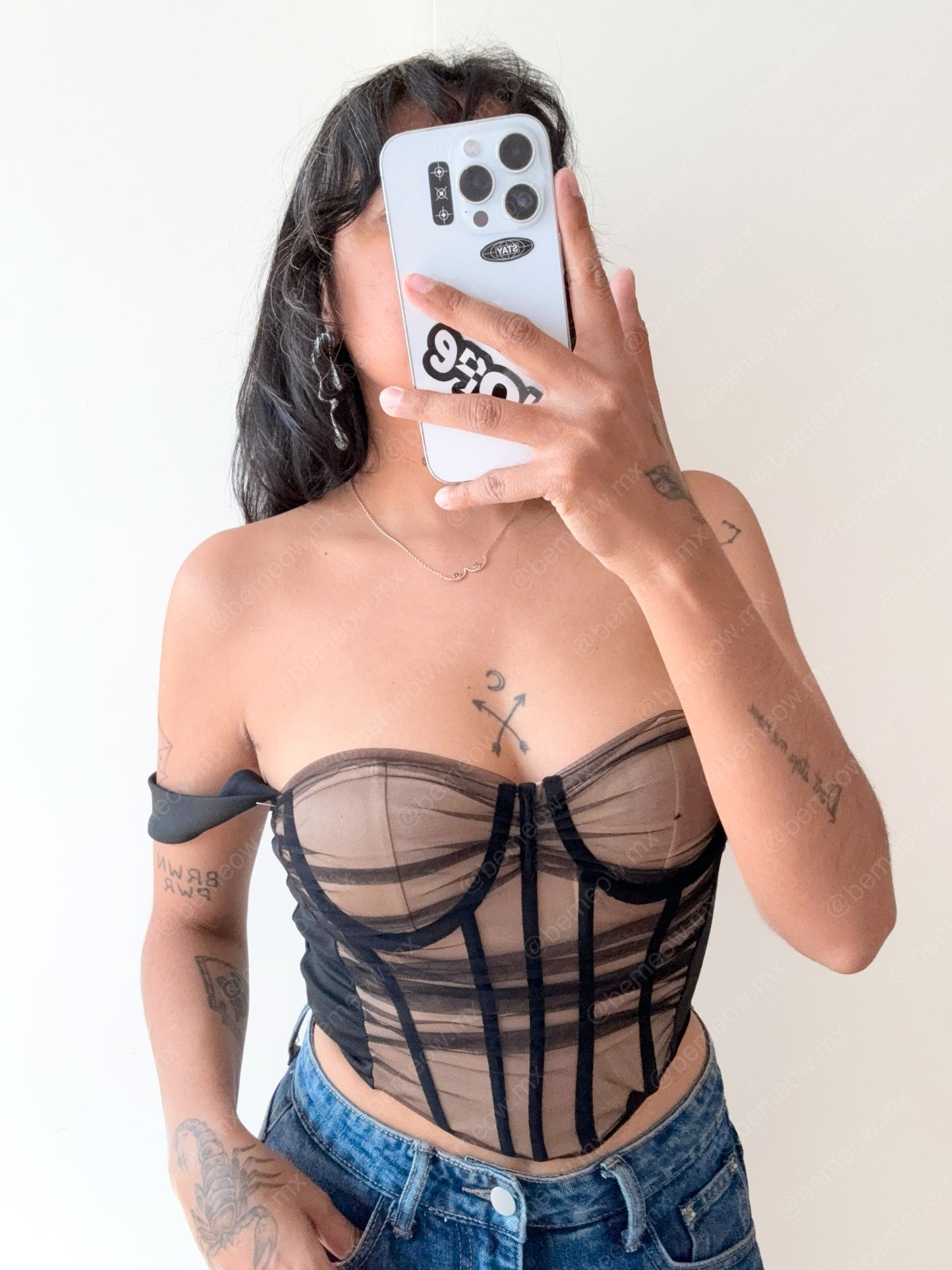 Bustier Nude Negro Valencia