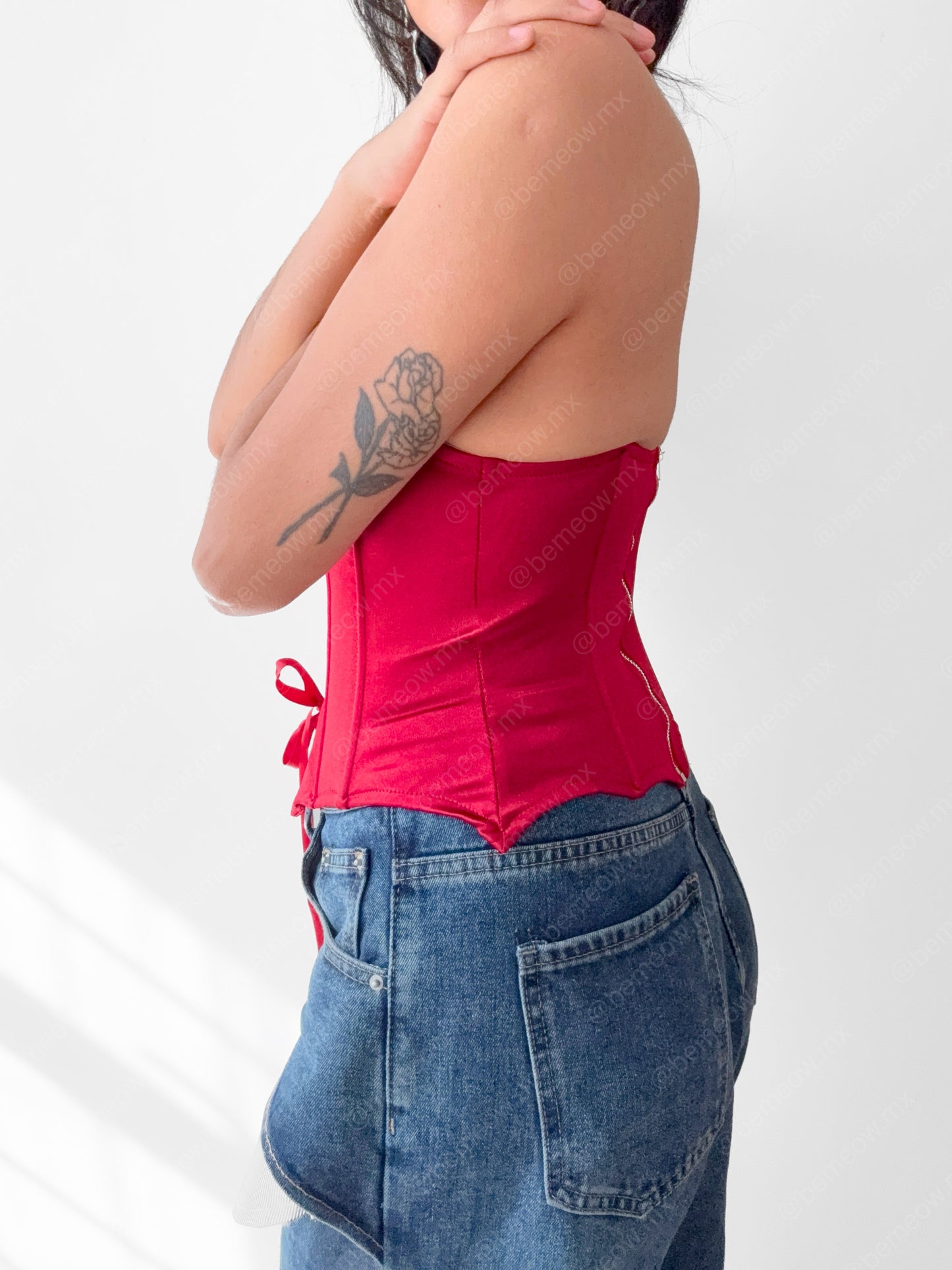 Bustier Vino Satin Strapless