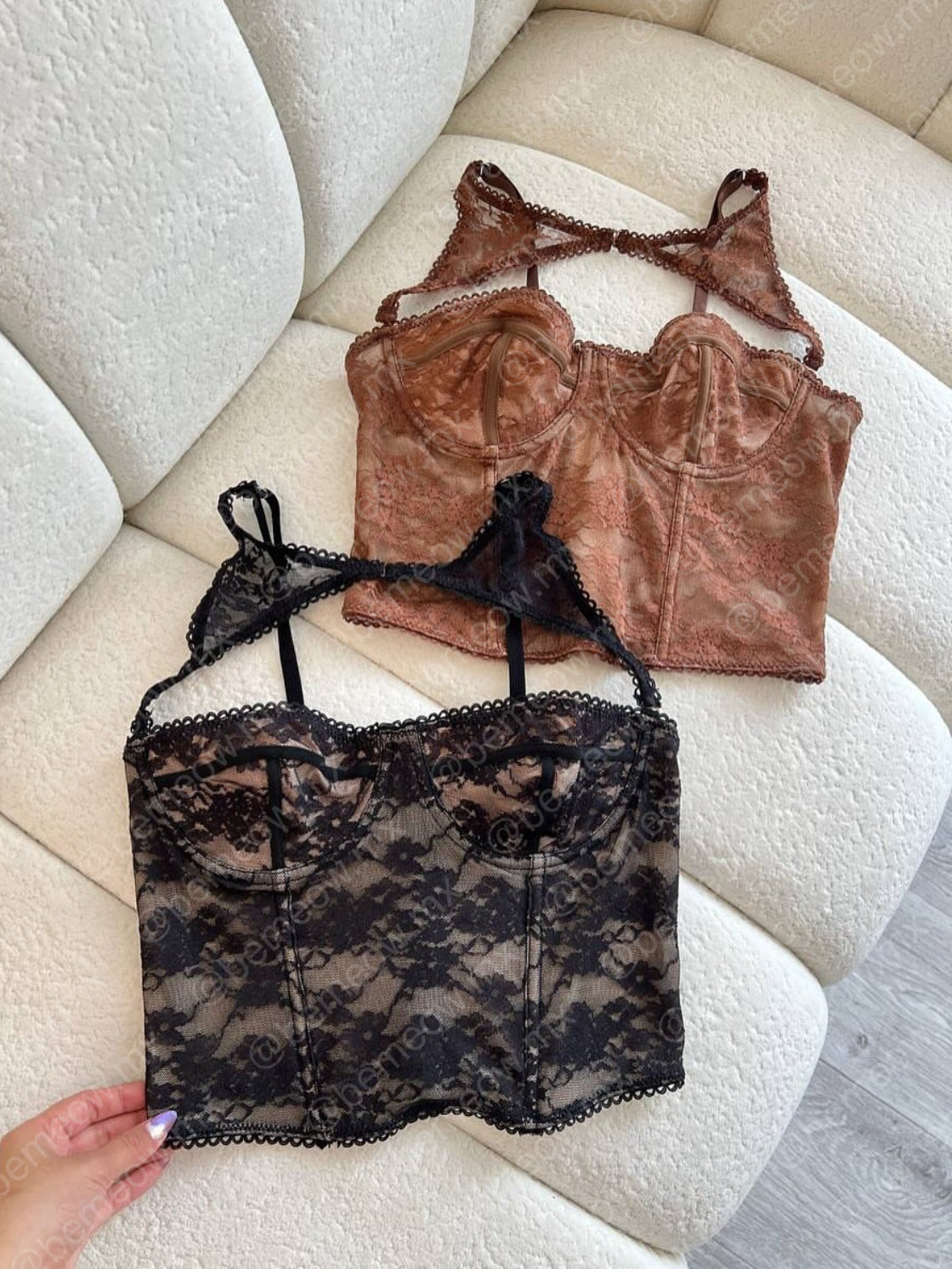 Bustier Ninfa Media Copa Encaje