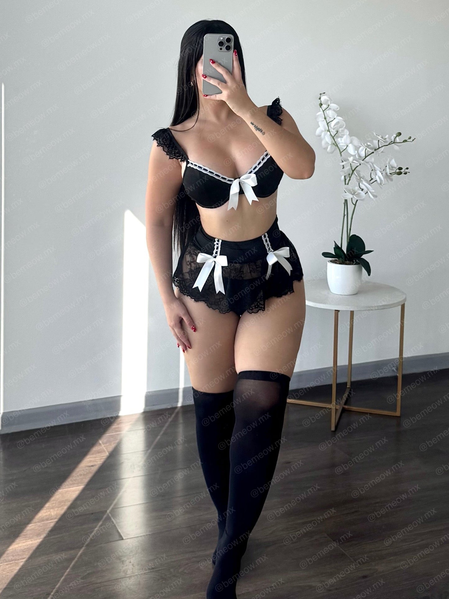 Conjunto Falda Encaje Moñitos +COLORES