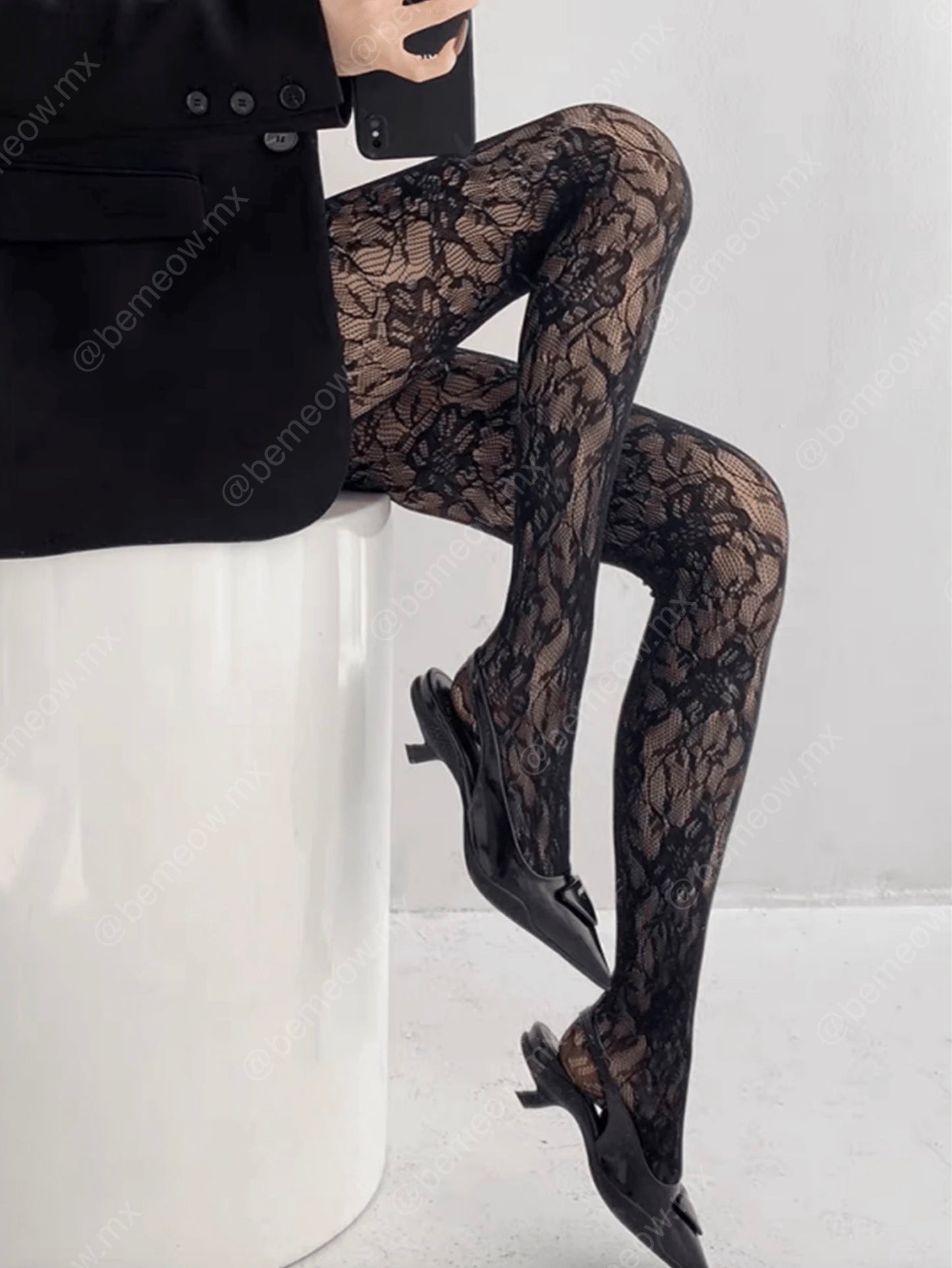 Pantimedias Encaje Negro