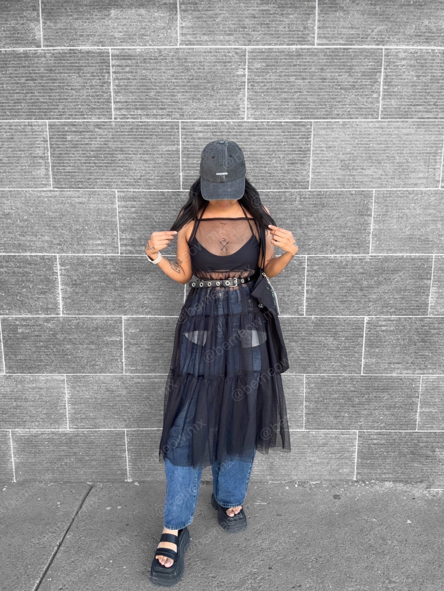 Vestido Largo Mesh Liso