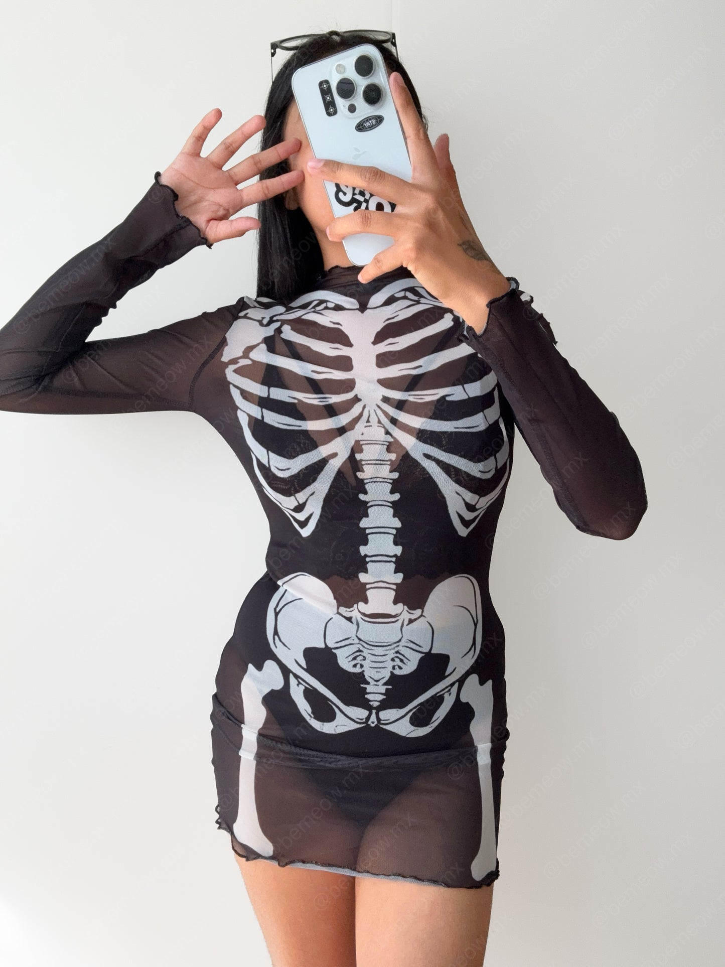 Vestido Mesh Calavera