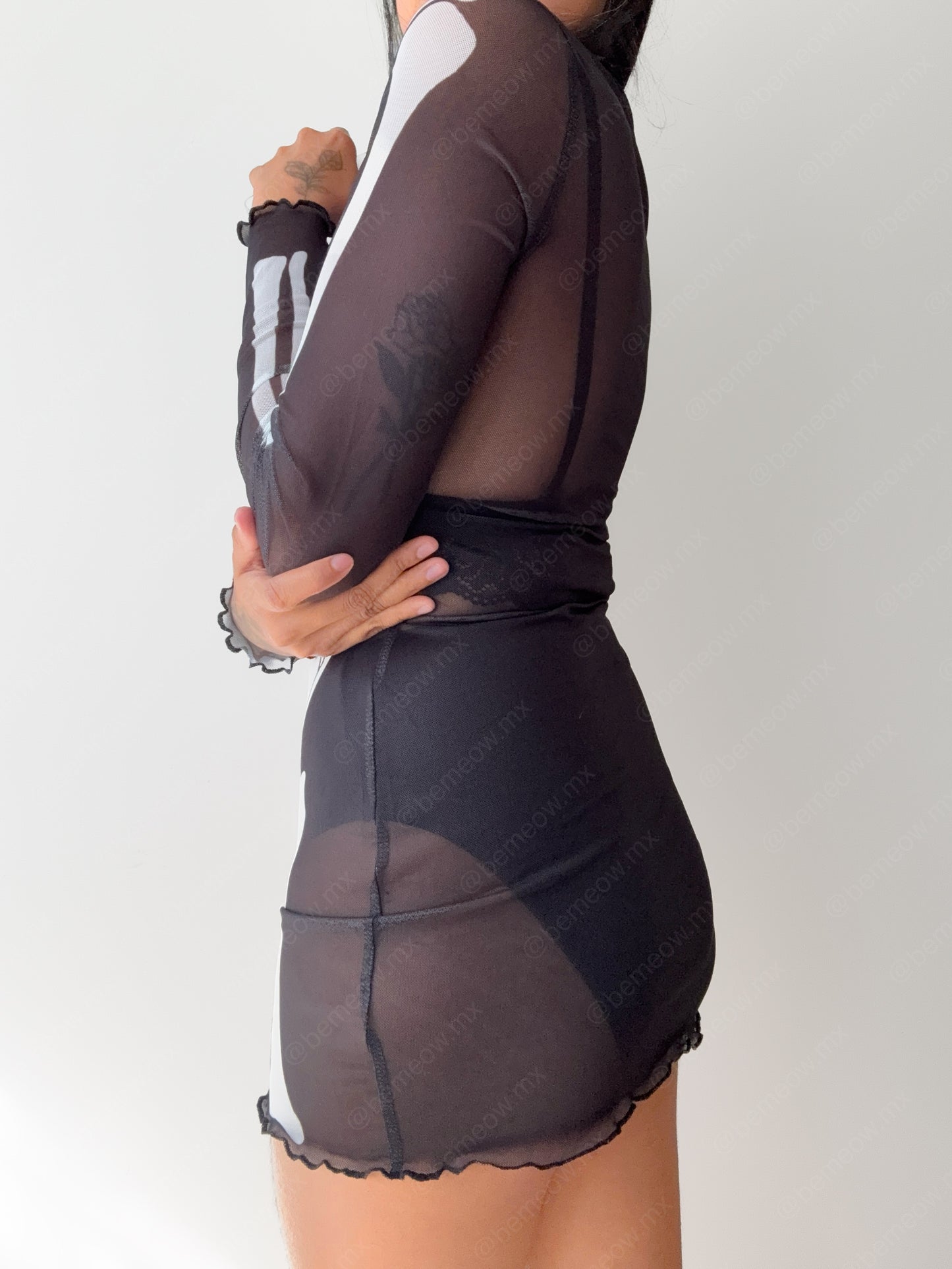 Vestido Mesh Calavera