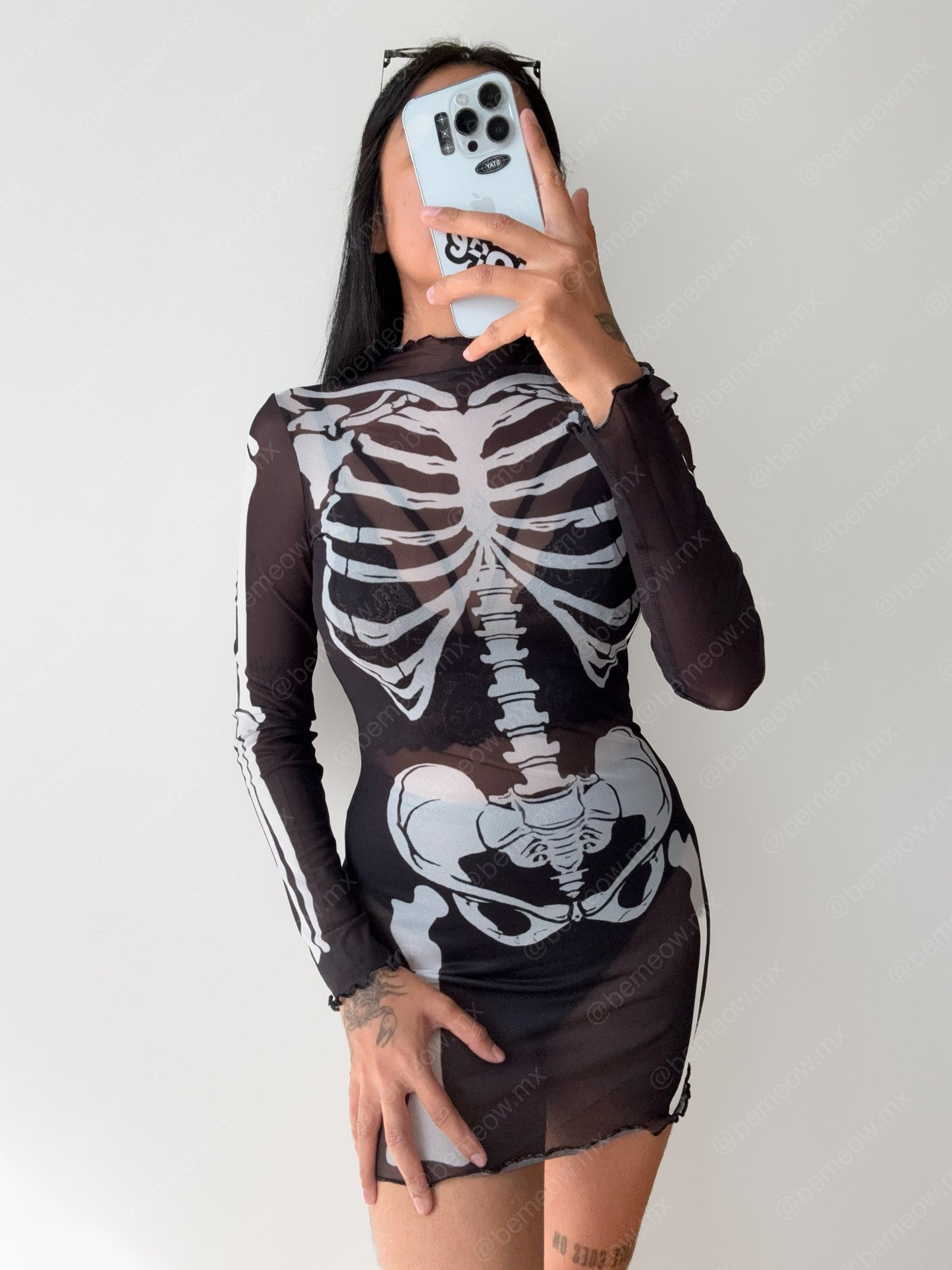 Vestido Mesh Calavera