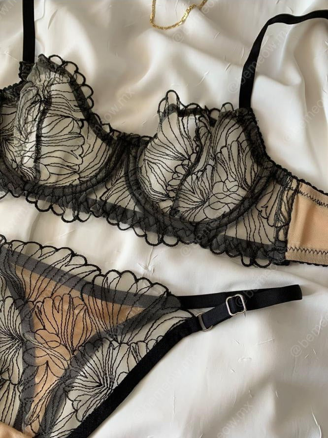 Conjunto Bordado Nude Nara