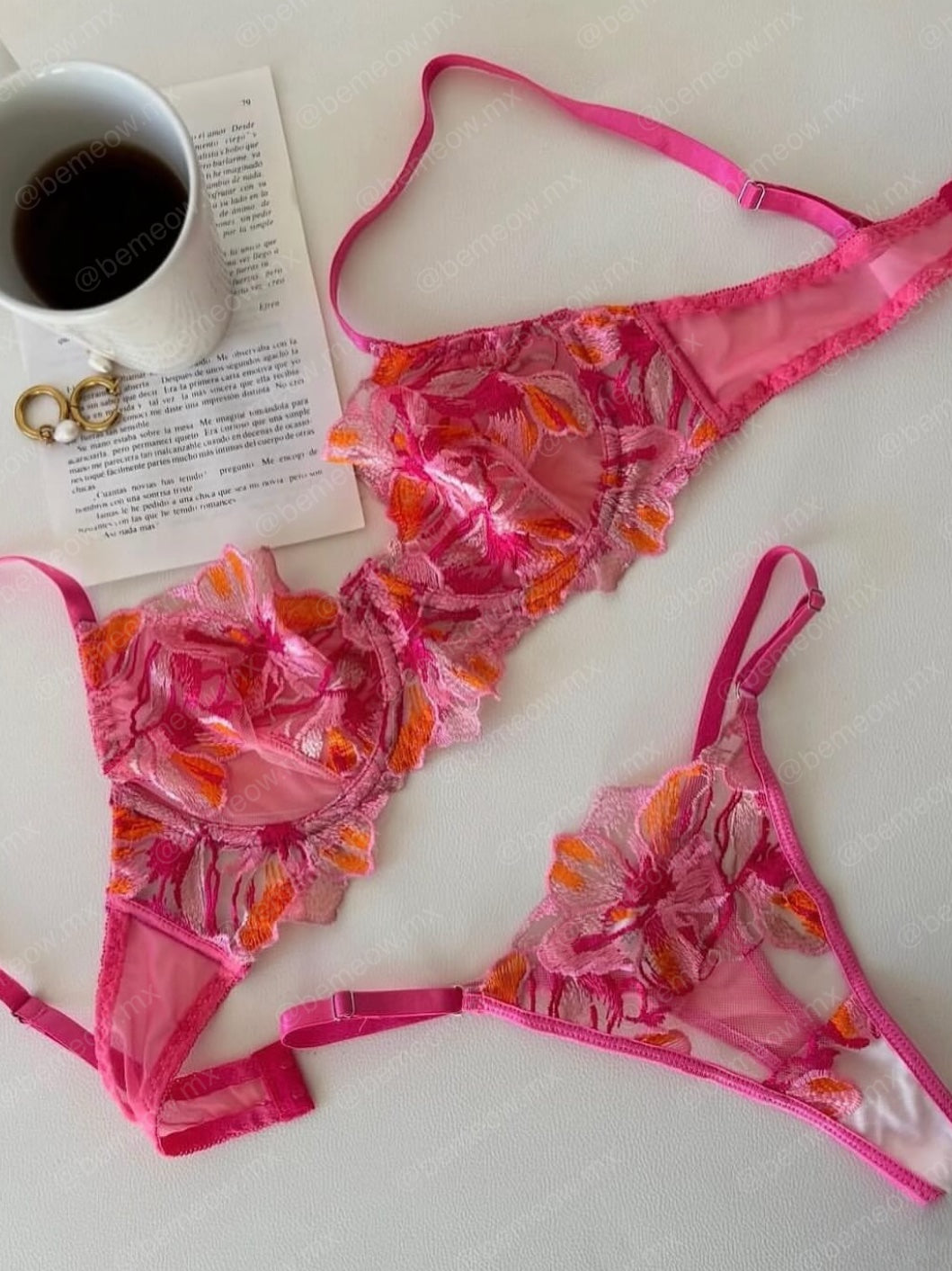 Conjunto Narciso Fiusha y Naranja