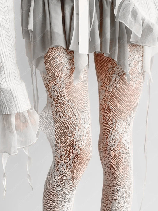 Pantimedias Encaje Flores +COLORES