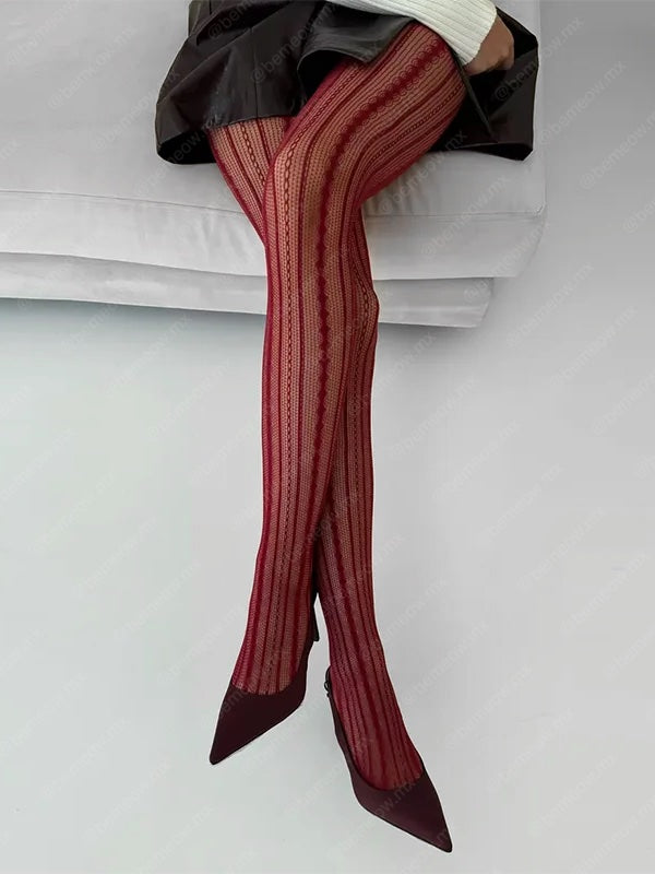 Pantimedias Encaje Lineas +COLORES