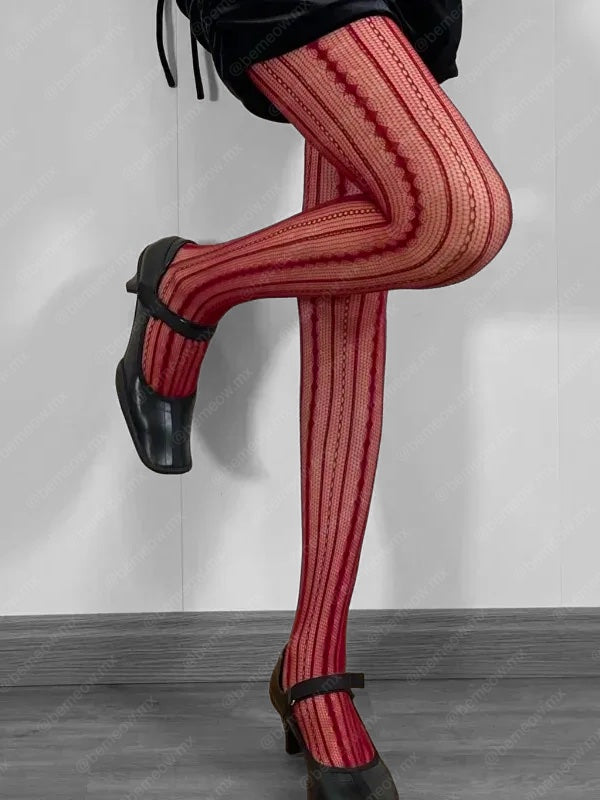 Pantimedias Encaje Lineas +COLORES