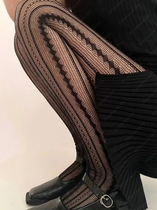 Pantimedias Encaje Lineas +COLORES