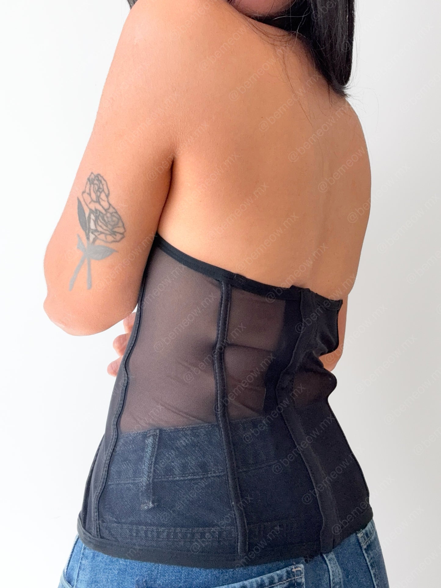 Bustier Satin Mesh Largo