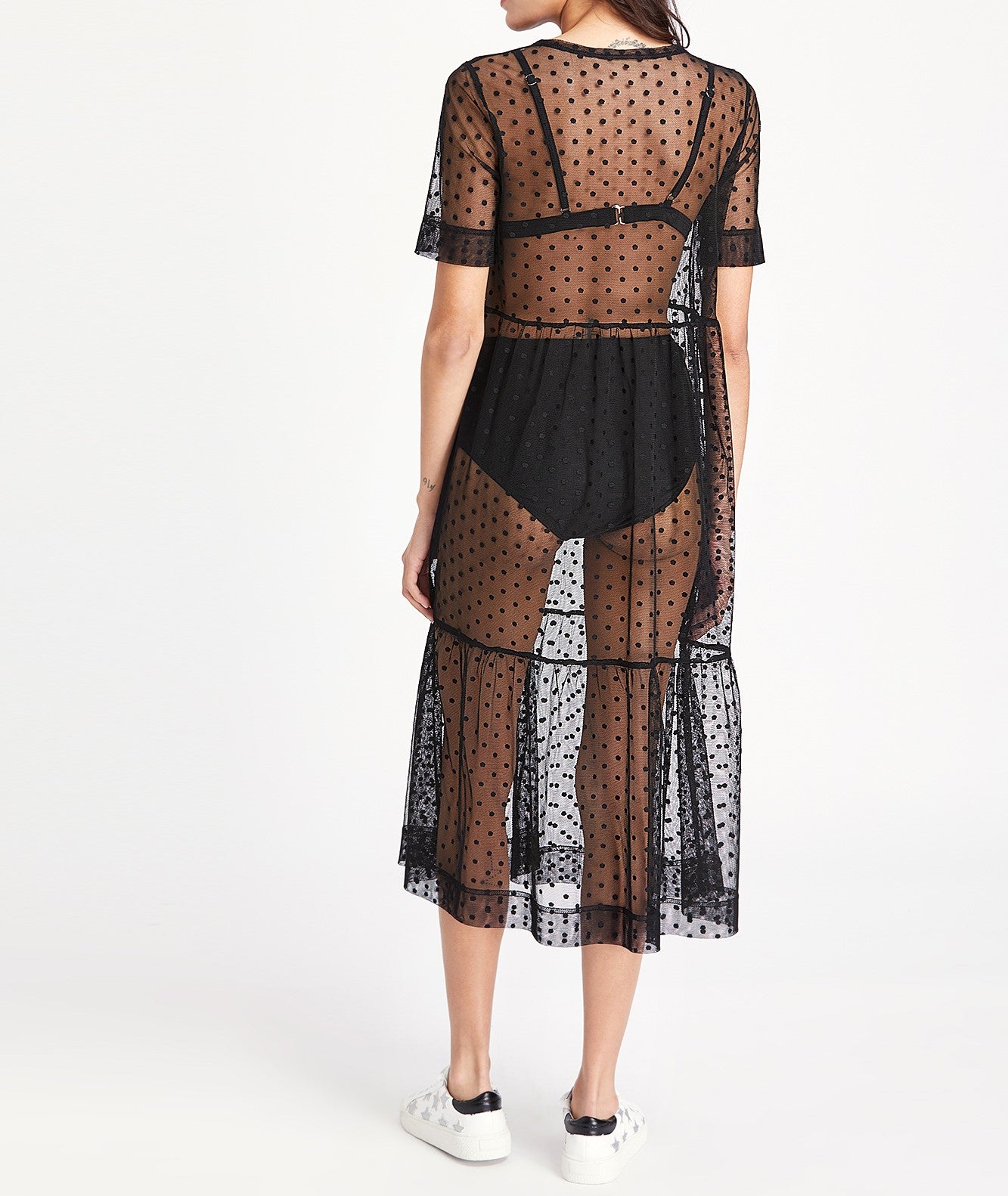 MAXI VESTIDO MESH PUNTOS - Be Meow - Vestidos