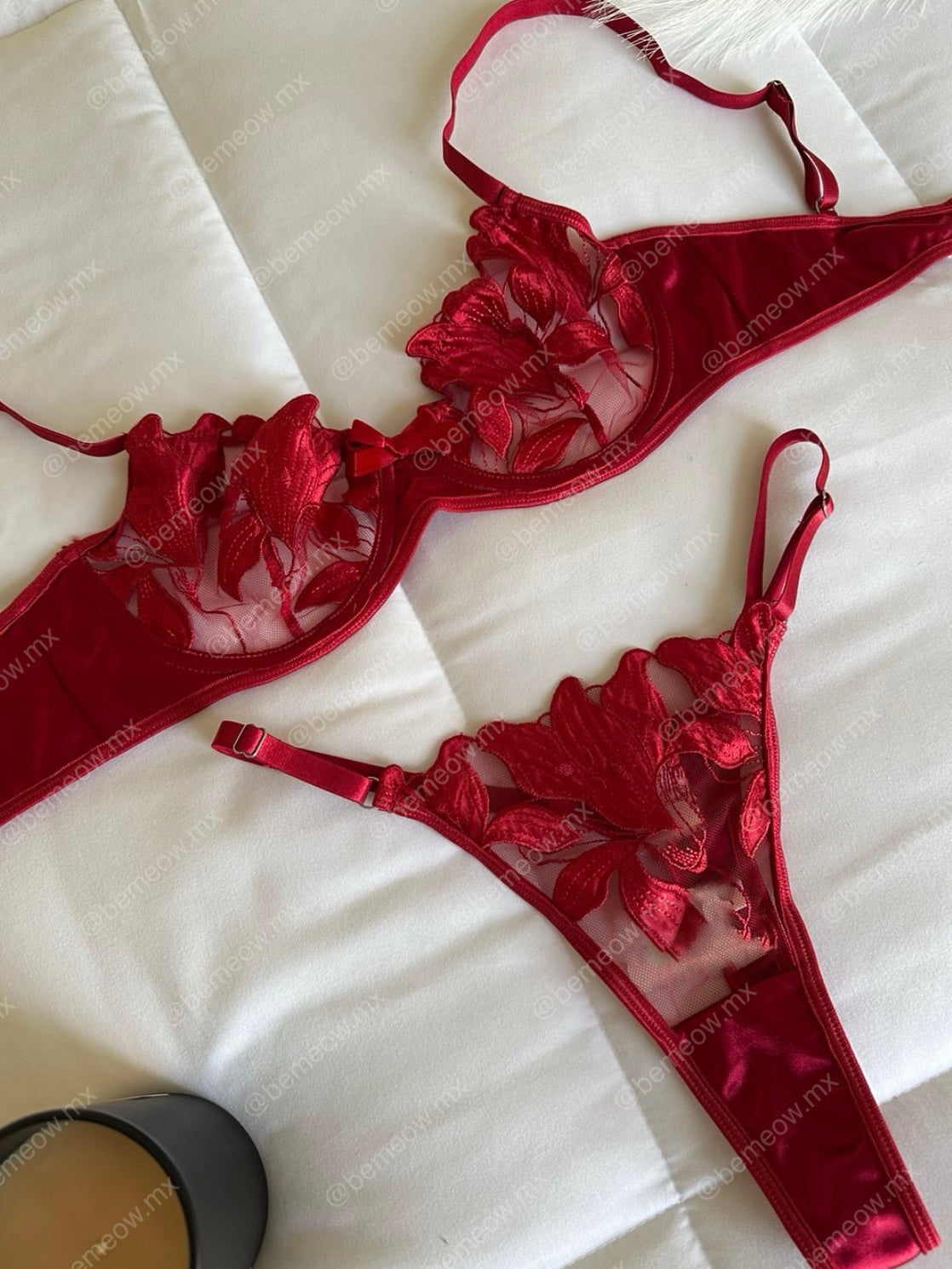 Conjunto Satin Rojo Rubi