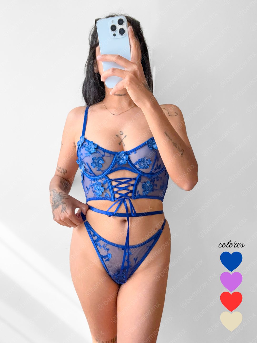 Conjunto Bustier Floral Mesh +COLORES