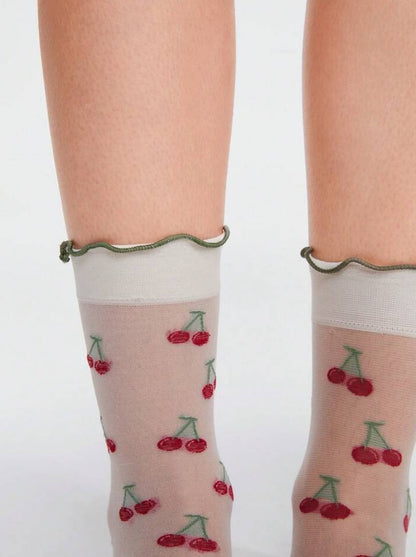 Calcetas Mesh Fresa y Cereza - Be Meow - Calcetas
