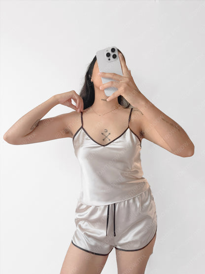 Pijama Beige Satin 2 piezas