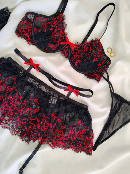 Conjunto Sagitario Encaje Falda +COLORES