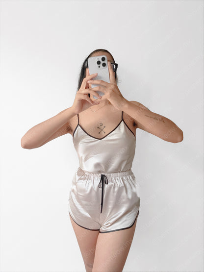 Pijama Beige Satin 2 piezas