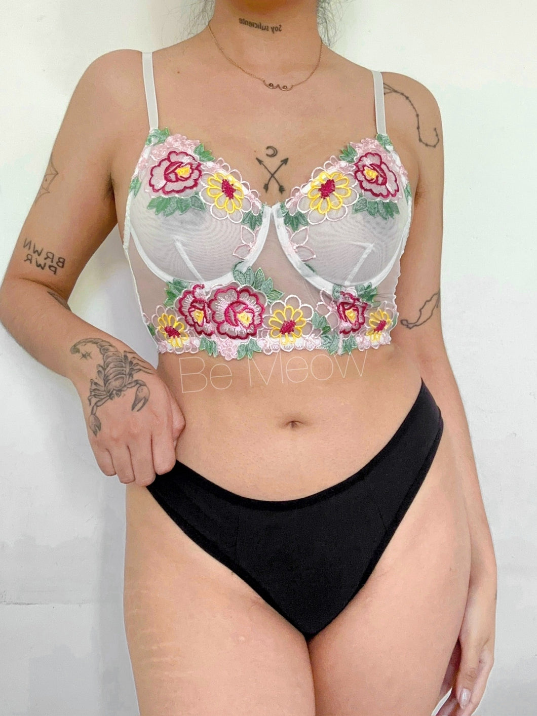 BUSTIER PEONIA BORDADO