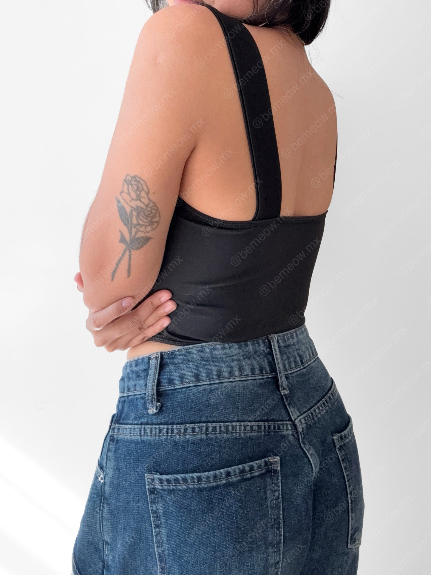 Bustier Nude Negro Valencia