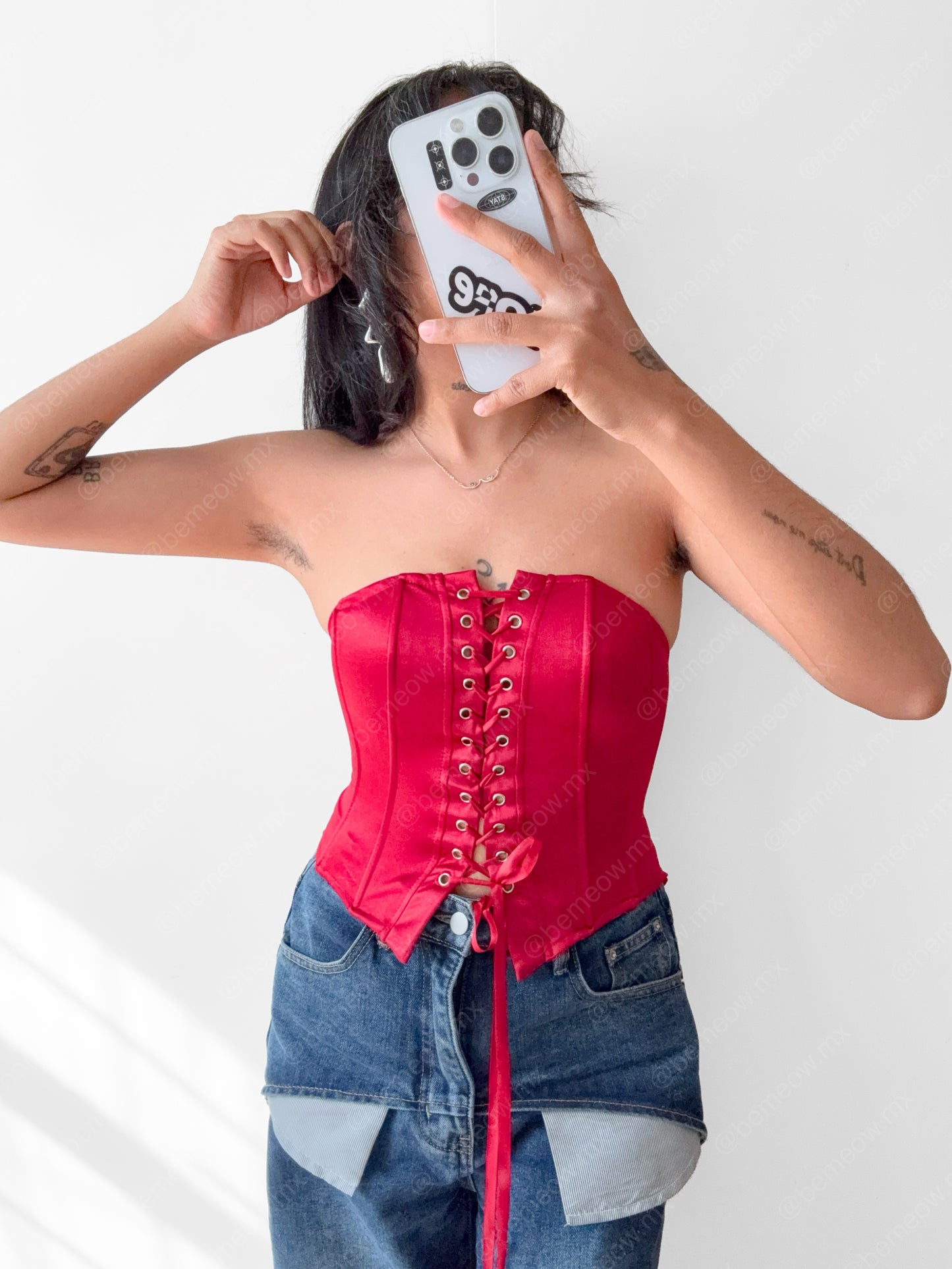 Bustier Vino Satin Strapless