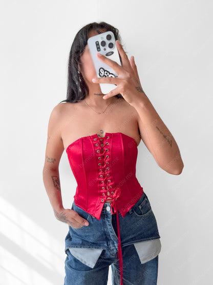 Bustier Vino Satin Strapless