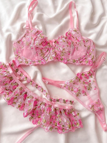 Conjunto Orquidea Rosa Liguero - Be Meow - Conjuntos