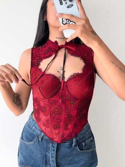 Bustier Top Encaje Cuellito +COLORES