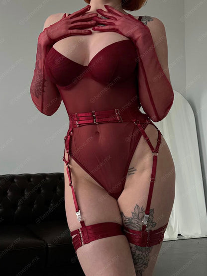 Body Mesh Arnés Guantes +COLORES