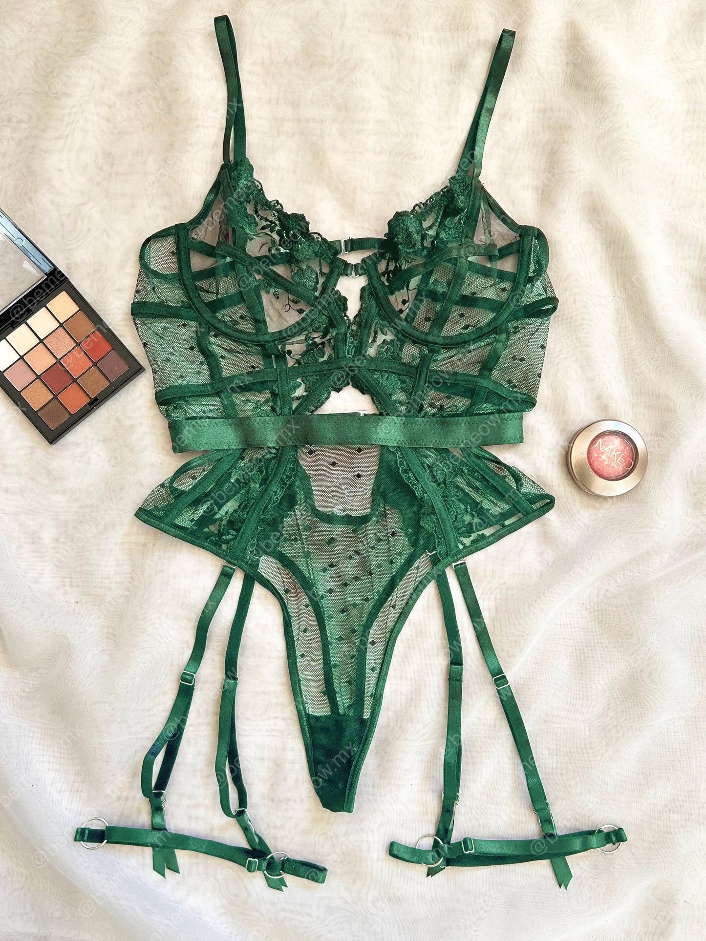 Body Mesh Liguero Verde Esmeralda