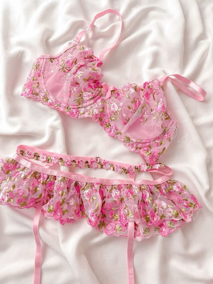 Conjunto Orquidea Rosa Liguero - Be Meow - Conjuntos