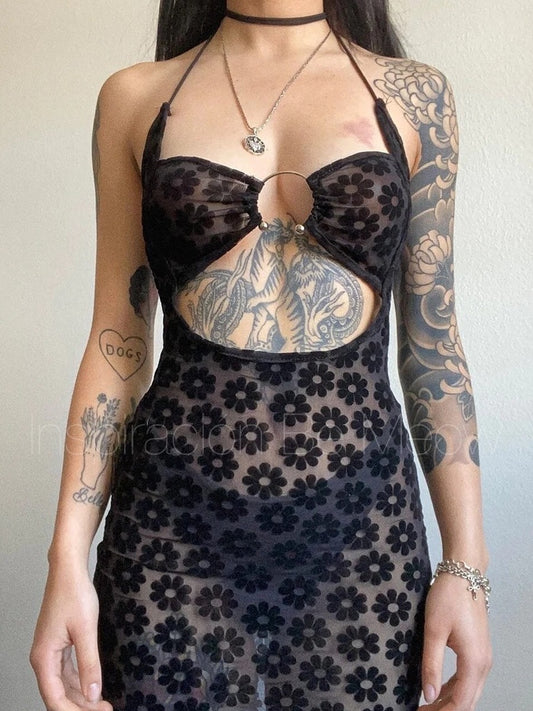 Vestido Daisies Mesh - Be Meow - Vestidos