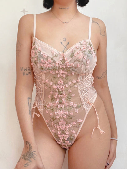 Body Bordado Rosa Salmón - Be Meow - Bodys