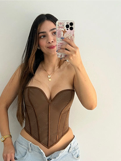 Bustier Chocolate Escote Corazón
