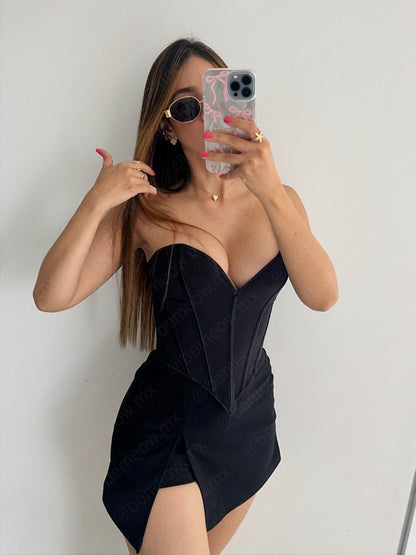 Bustier Azabache Escote Corazón