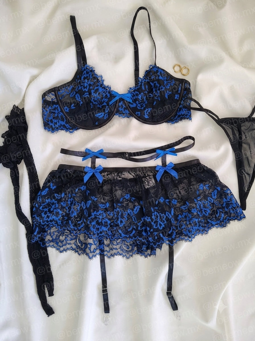 Conjunto Sagitario Encaje Falda +COLORES