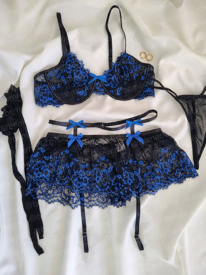 Conjunto Sagitario Encaje Falda +COLORES