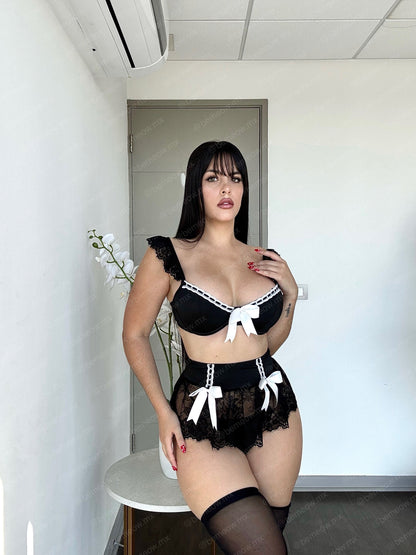 Conjunto Falda Encaje Moñitos +COLORES