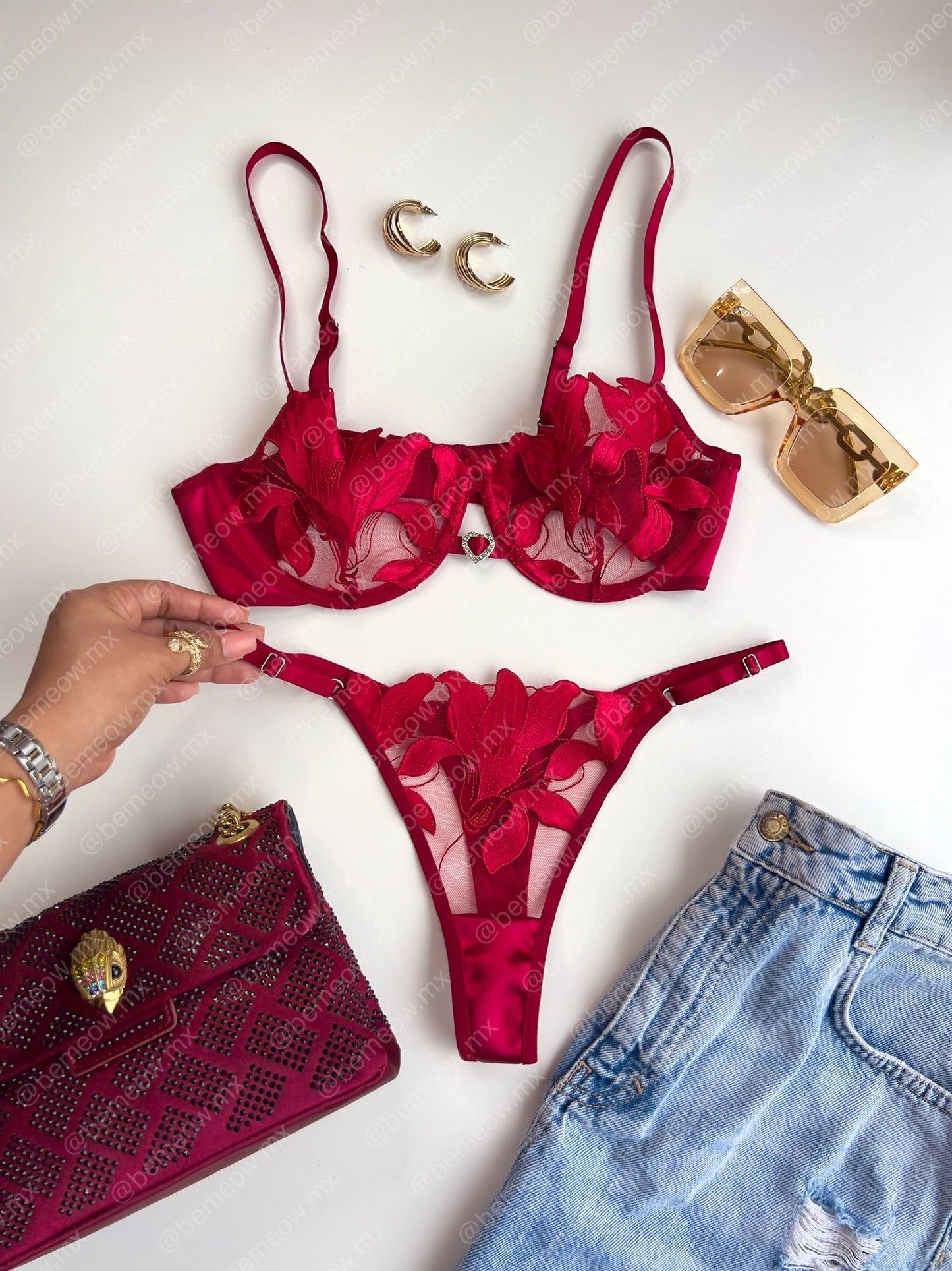 Conjunto Rojo Blood Satin