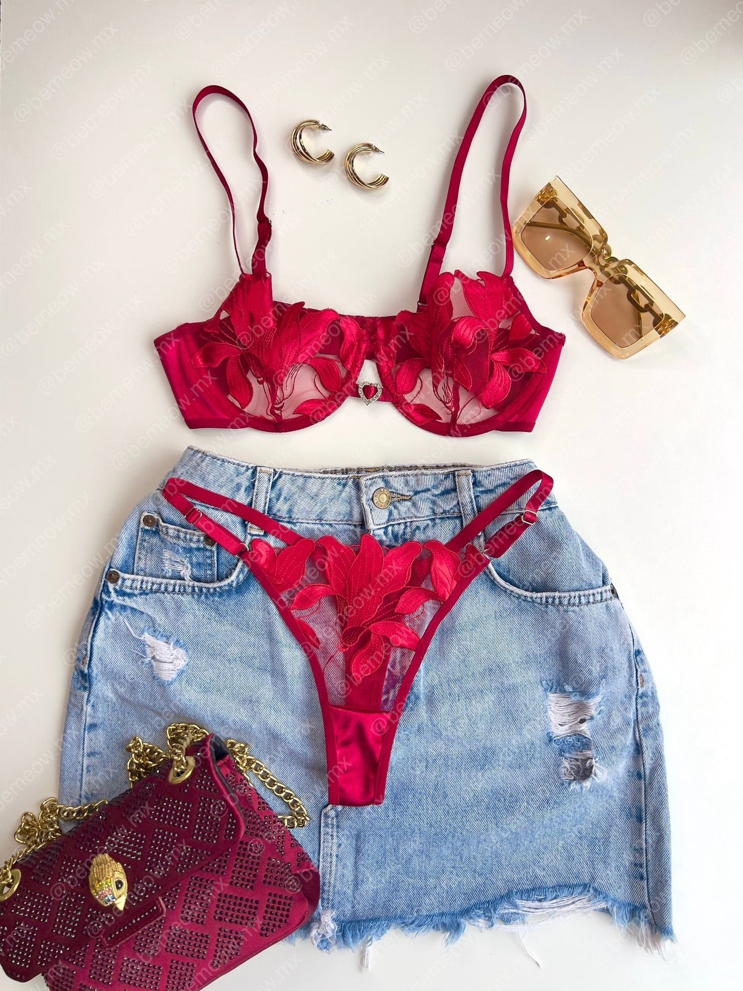 Conjunto Rojo Blood Satin