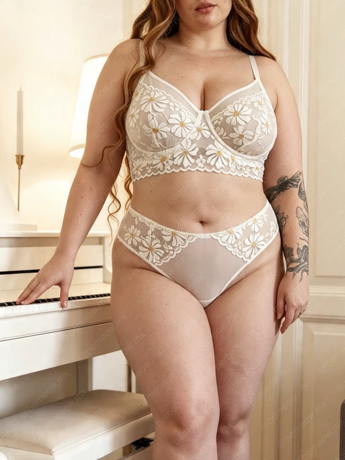 Conjunto Manzanilla Encaje PLUS