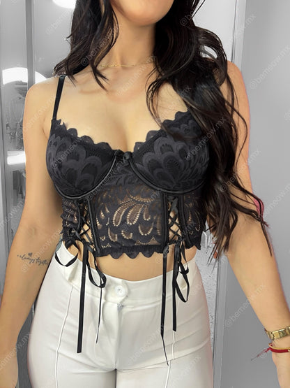 Bustier Básico Encaje Onyx
