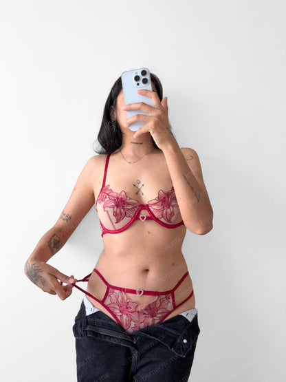 Conjunto Nude Vino Astromelia