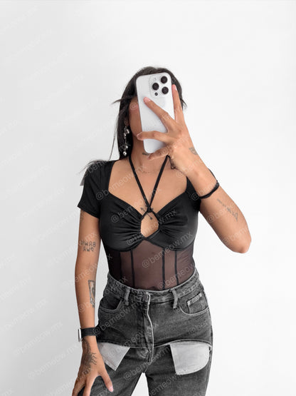 Body Marsella Mesh Negro
