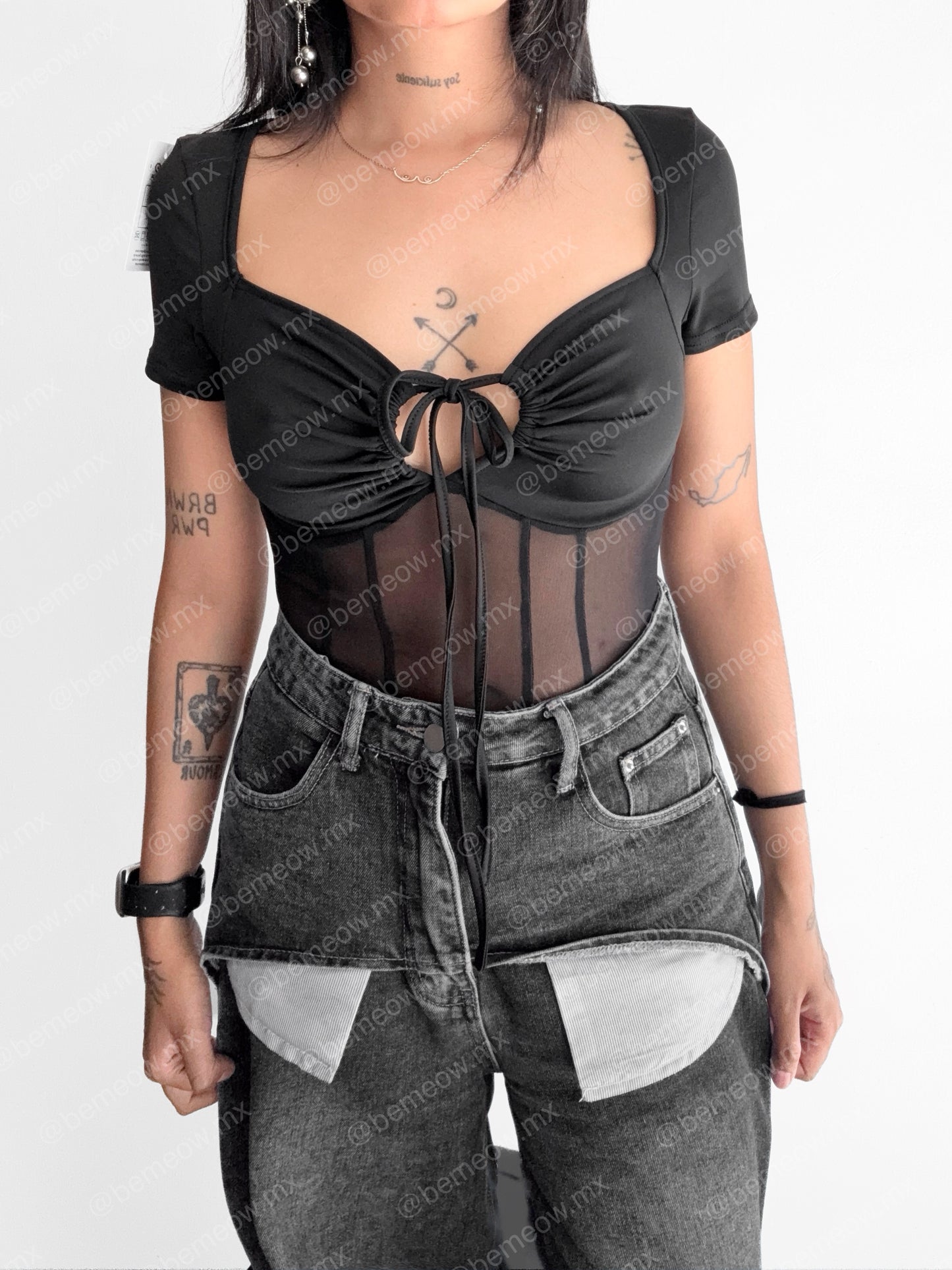 Body Marsella Mesh Negro