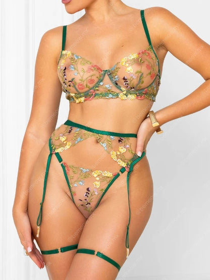 Conjunto Verde Bordado Bosque