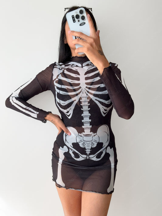 Vestido Mesh Calavera